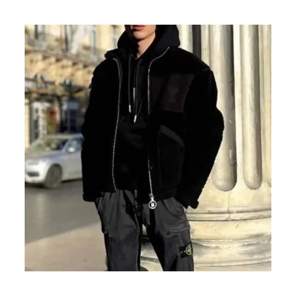 Ami Mens Logo Casual Jackets Black - 아미 2021 남성 로… - 1