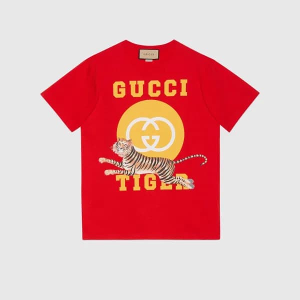 Gucci Unisex Logo Short Sleeved Tshirts Red - 구찌 … - 1