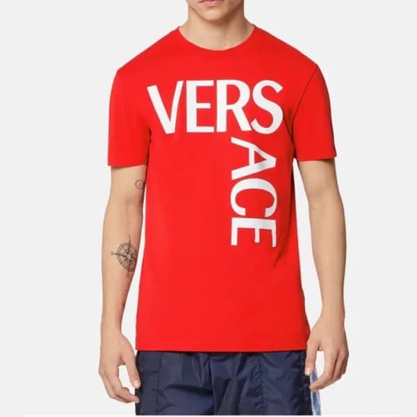베르사체 남성 레드 크루넥 반팔티 - Mens Red Tshirts - ver0893x - 1