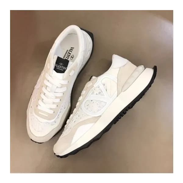 발렌티노 남/녀 트렌디 화이트 스니커즈 - Unisex White Sneakers - va… - 1