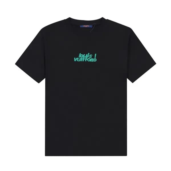루이비통 남성 블랙 크루넥 반팔티 - Mens Black Tshirts - lou04862… - 1