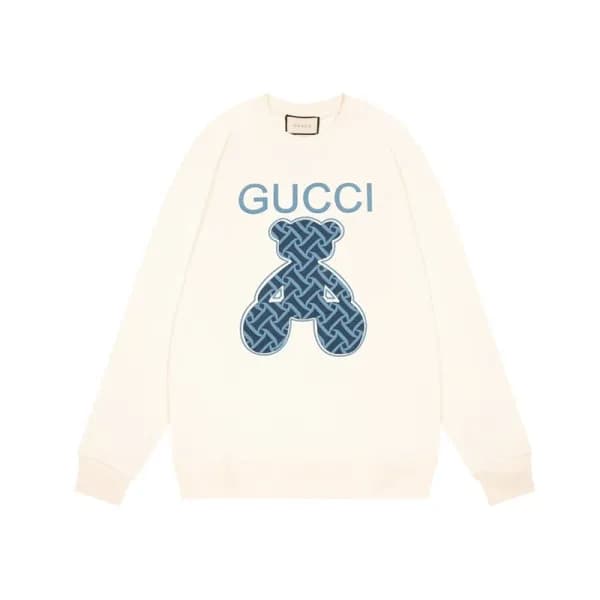 구찌 남/녀 캐쥬얼 아이보리 맨투맨 - Unisex Ivory Tshirts - Guc05… - 1