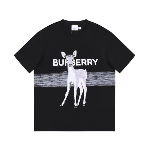 버버리 남성 블랙 크루넥 반팔티 - Burberry Mens Black Tshirts - … - 1