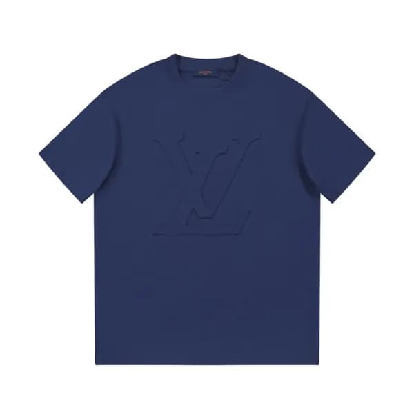 루이비통 남성 네이비 크루넥 반팔티 - Louis vuitton Mens Navy Shor… - 1