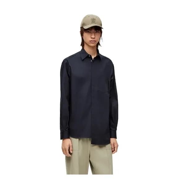 로에베 남성 클래식 네이비 셔츠 - Loewe Mens Navy Tshirts - loe7… - 1