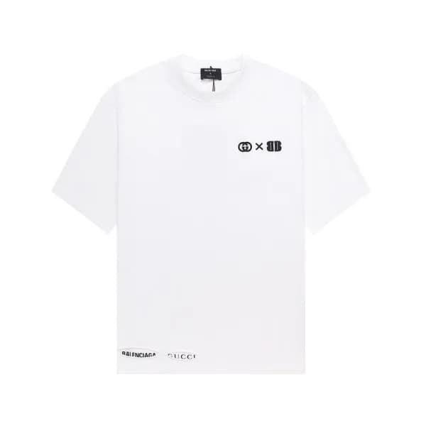 발렌시아가 남성 화이트 크루넥 반팔티 - Balenciaga Mens White Short… - 1