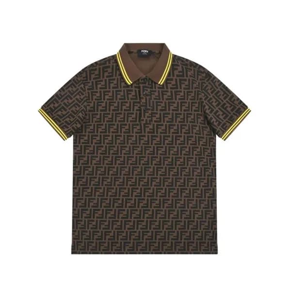 펜디 남성 브라운 폴로 반팔티 - Fendi Mens Brown Short sleeved … - 1