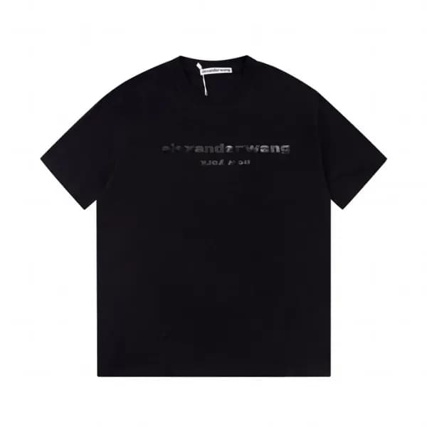 알렉산더왕 남성 블랙 반팔티 - Alexander wang Mens Black Short … - 1