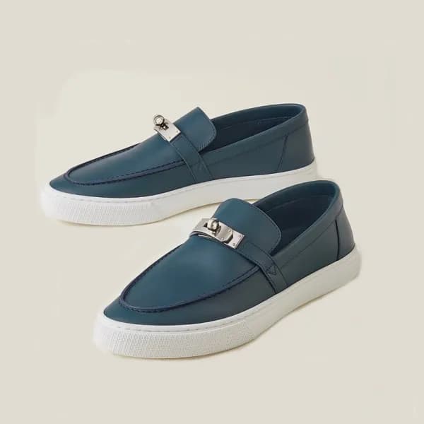 에르메스 남/녀 네이비 로퍼 - Hermes Unisex Navy Loafer - he18… - 1