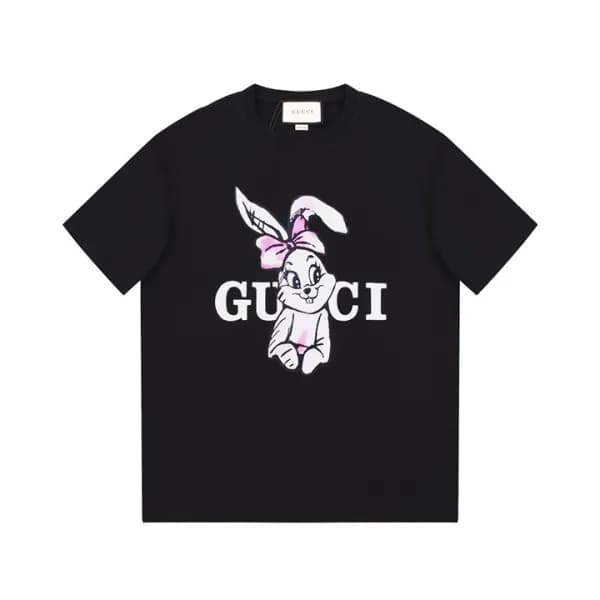 구찌 남/녀 블랙 크루넥 반팔티 - Gucci Unisex Black Short sleev… - 1