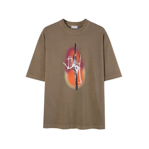 디올 남성 카멜 크루넥 반팔티 - Dior Mens Camel Short sleeved T… - 1