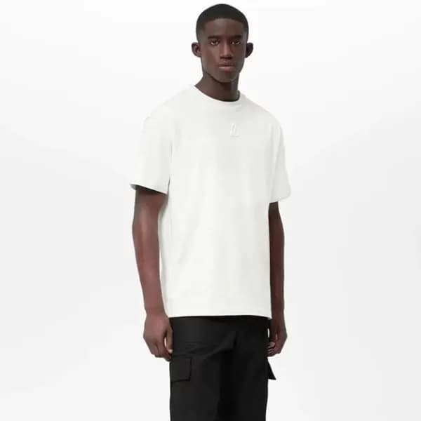 루이비통 남성 크루넥 화이트 반팔티 - Louis vuitton Mens White Sho… - 1