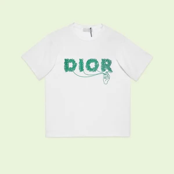 디올 남성 화이트 크루넥 반팔티 - Dior Mens White Short sleeved … - 1