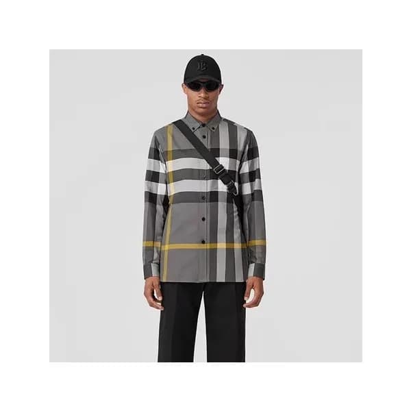 버버리 남성 그레이 셔츠 - Burberry Mens Gray Shirts - bu221x - 1