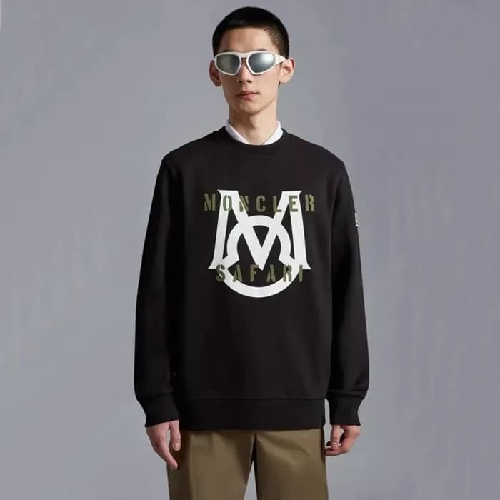 몽클레어 남성 블랙 크루넥 긴팔티 - Moncler Mens Black Tshirts - … - 1