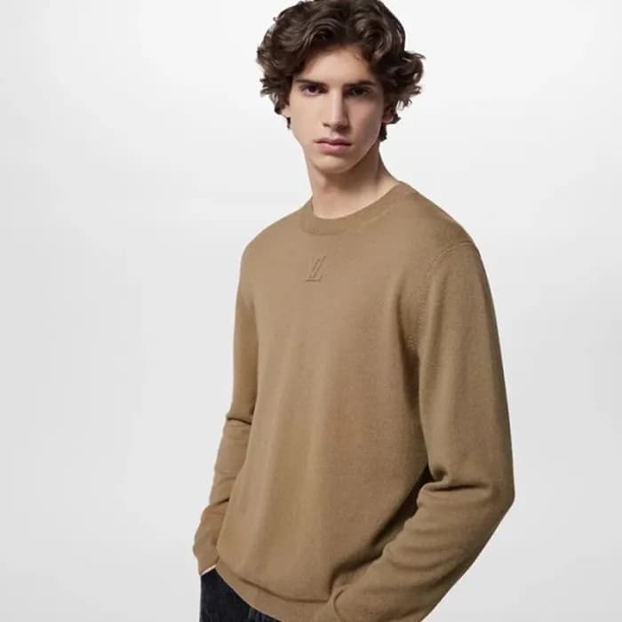 루이비통 남성 카멜 크루넥 니트 - Louis vuitton Mens Camel Knits… - 1