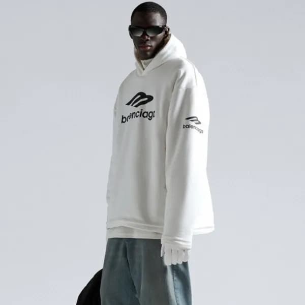 발렌시아가 남성 아이보리 후드티 - Balenciaga Mens Ivory Hoodie -… - 1