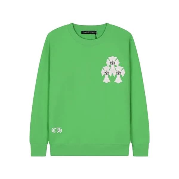 크롬하츠 남성 그린 맨투맨 - Chrome Hearts Mens Green Tshirts … - 1