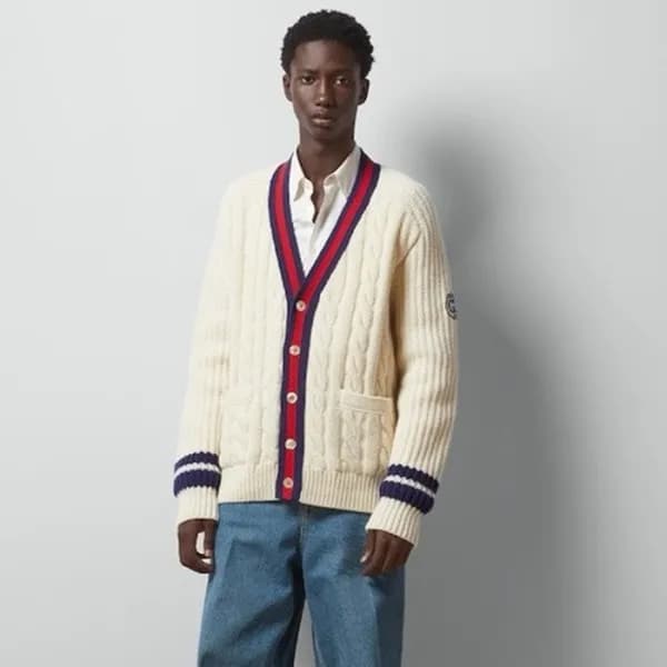 구찌 남성 아이보리 브이넥 가디건 - Gucci Mens Ivory Cardigan - g… - 1