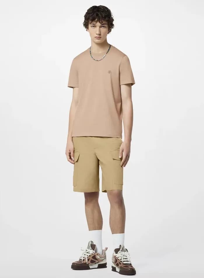 루이비통 남성 카멜 반팔티 - Louis vuitton Mens Camel Tshirts … - 1