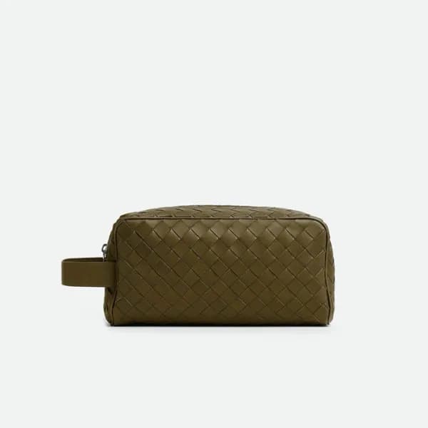 보테가베네타 남성 카키 파우치 - Bottega Veneta Mens Khaki Pouch… - 1