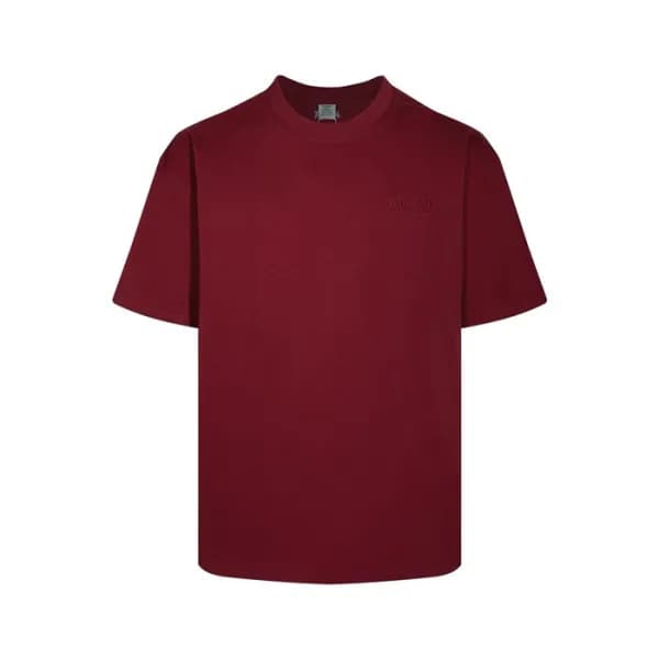 베트멍 남/녀 버건디 반팔 티셔츠 - Vetements Unisex Burgundy Tsh… - 1