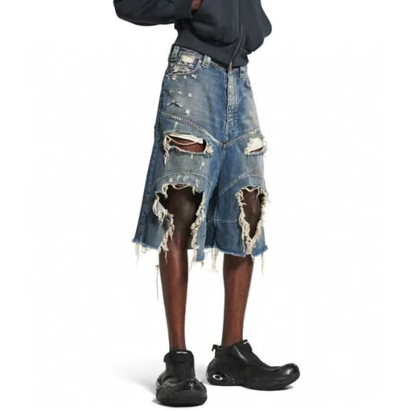 발렌시아가 남성 데님 쇼츠 - Balenciaga Mens Denim Shorts - ba… - 1