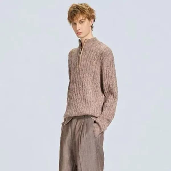 로로피아나 남성 지퍼 스웨터 - Loro Piana Mens Zipper Sweater -… - 1