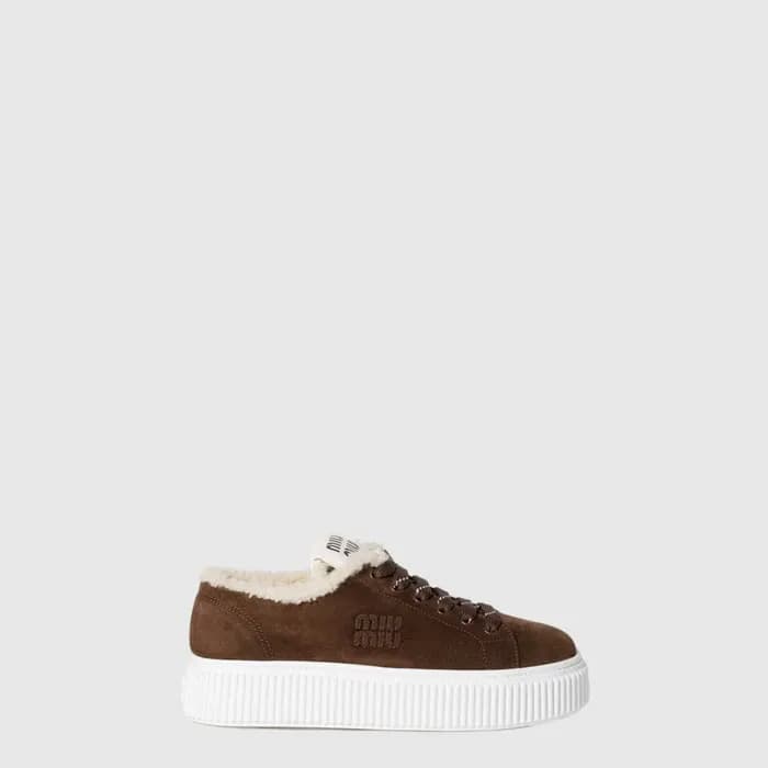 미우미우 여성 시어링 스니커즈 - Miumiu Womens Shearling Sneaker - mis14746x - 1