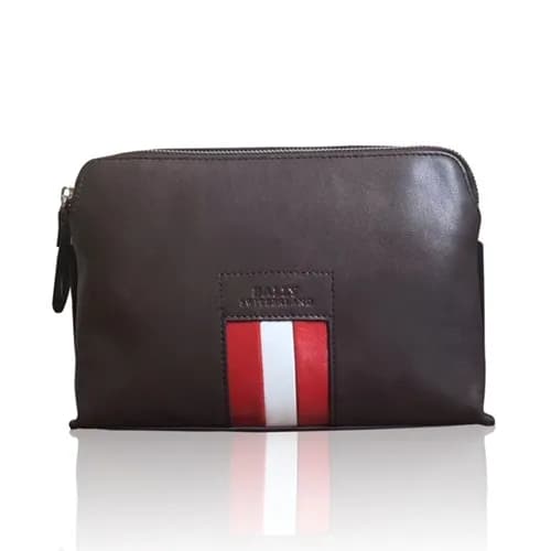 [발리] 브라운 수입가죽 남성용 클러치백 - ba0010b Bally Brown Leath… - 1