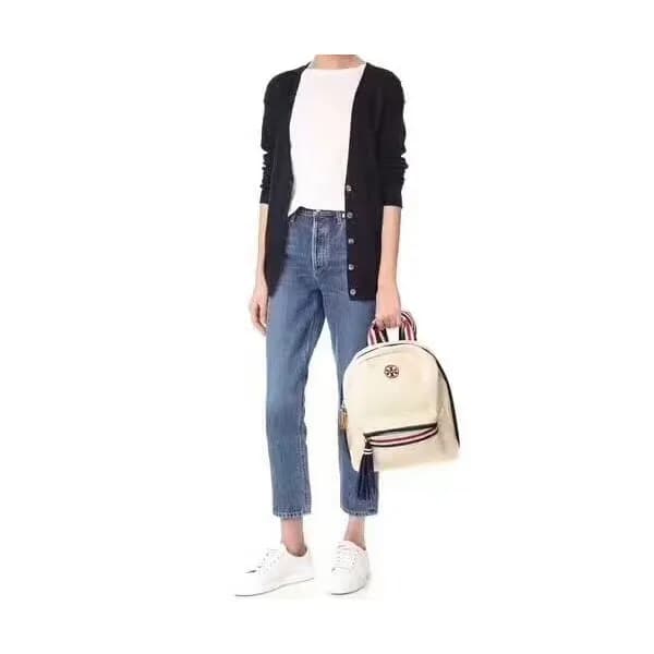 Tory Burch Canvas White Back Pack,29cm - 토리버치 캔버스 … - 1