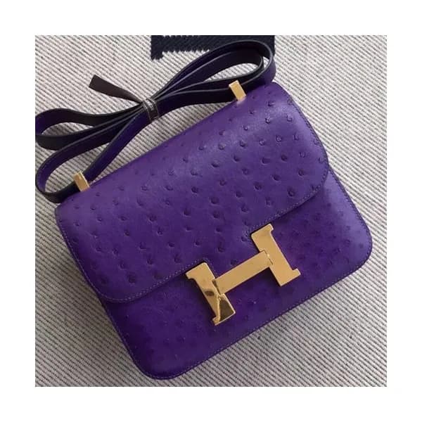 Hermes Constance Ostrich Leather Shoulder Bag,23cm… - 1