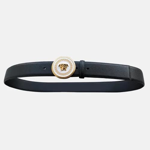 Versace 2019 Mens Palazzo Medusa Steel Buckle Leat… - 1