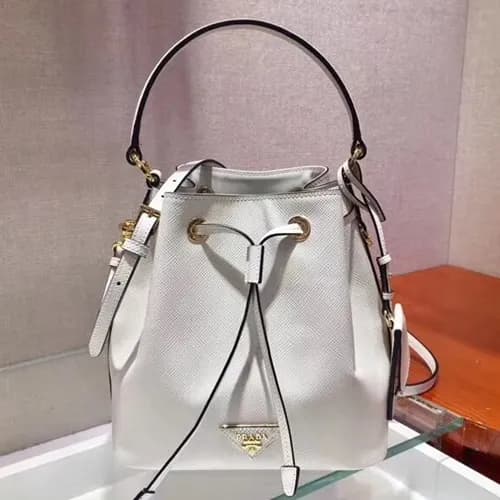 Prada 2019 Woman Leather Bucket Tote Shoulder Bag,… - 1