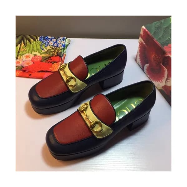 Gucci 2019 Ladies Middle-heel Leather Loafer - 구찌 … - 1