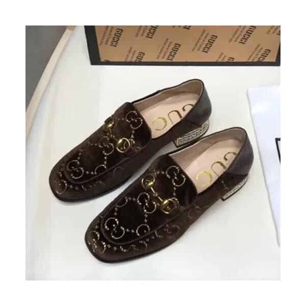 Gucci 2019 Ladies Middle-heel Velvet Loafer - 구찌 2… - 1