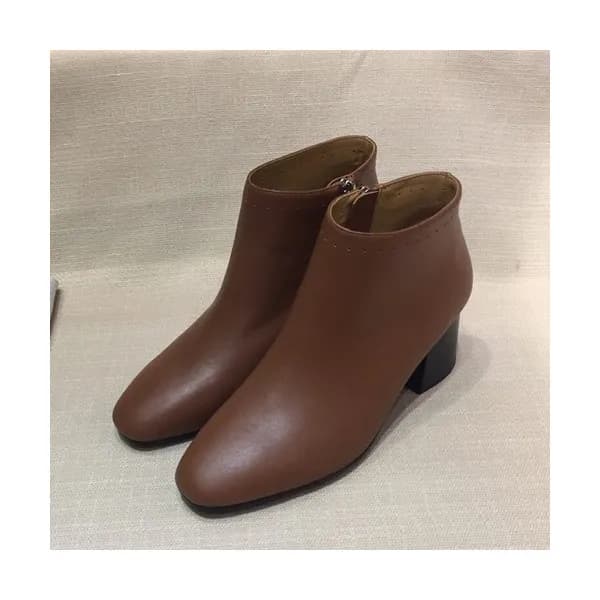 Hermes 2019 Ladies Leather Middle Heel Boots - 에르… - 1