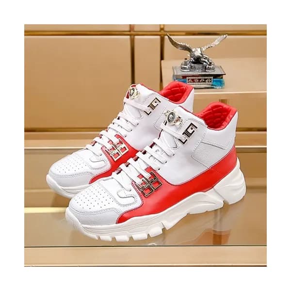 Versace 2019 Mens Leather Sneakers - 베르사체 2019 남성용… - 1