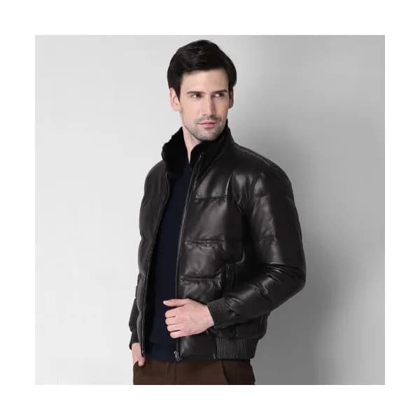 Prada 2019 Mens Logo Casual Down Leather Jacket - … - 1
