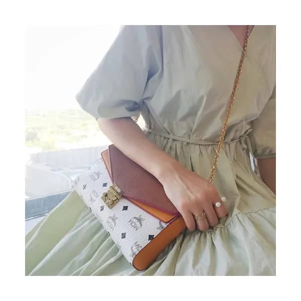 MCM 2019 Millie Leather & Visetos Chain Shoulder B… - 1