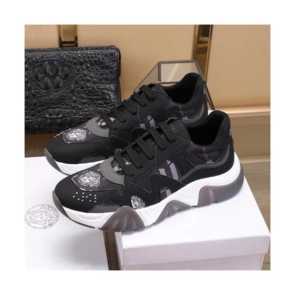 Versace 2020 Mens Leather Sneakers - 베르사체 2020 남성용… - 1