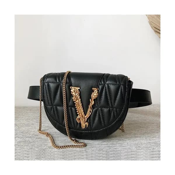 Versace 2020 Leather Hip Sack / Shoulder Bag,18CM … - 1