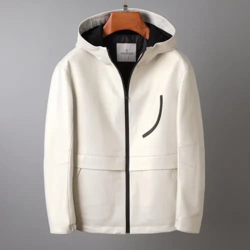 Moncler 2020 Mens Patch Logo Modern Leather Jacket… - 1