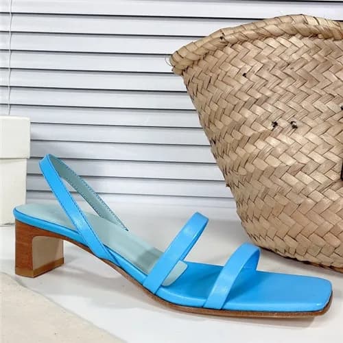 By Far 2021 Women's Leather High Heel Sandal,B… - 1