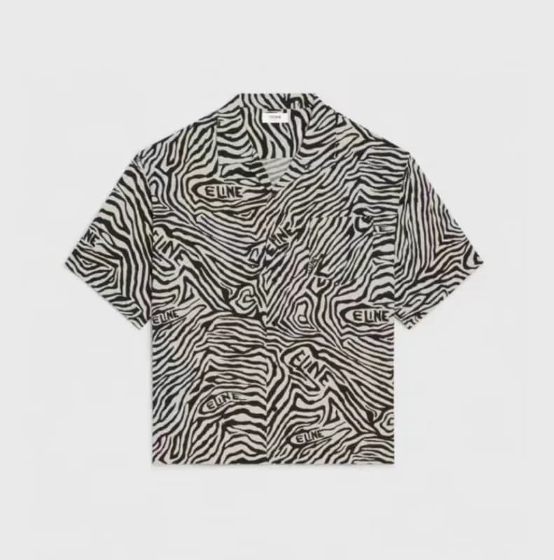 Celine Mens Logo Cotton Short Sleeved Shirts Blac… - 1