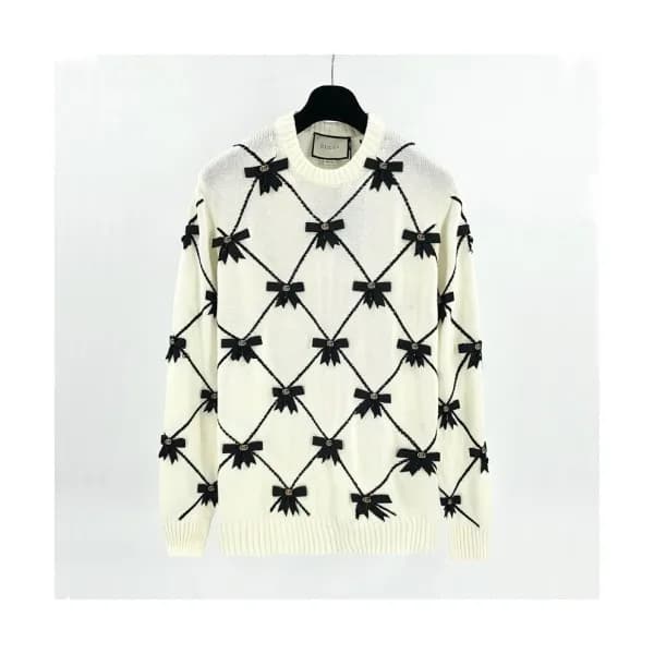 Gucci Mm/Wm Logo Crew-neck Sweaters Ivory - 구찌 20… - 1
