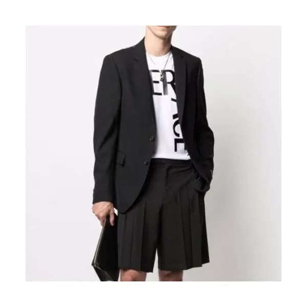 Versace Mens Business Wool Suit Jackets Black - 베… - 1