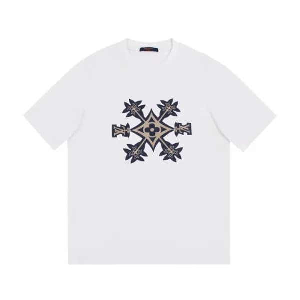 루이비통 남성 크루넥 화이트 반팔티 - Mens White Tshirts - lou0396… - 1