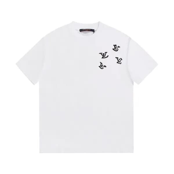 루이비통 남성 크루넥 화이트 반팔티 - Mens White Tshirts - lou0407… - 1