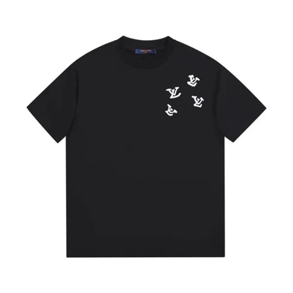 루이비통 남성 크루넥 블랙 반팔티 - Mens Black Tshirts - lou04074… - 1
